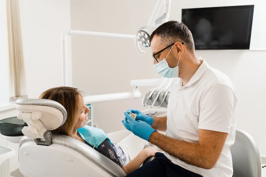 Doctor explaining the surgical procedure.
